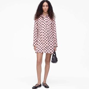 Dots Bow Pleated Dress