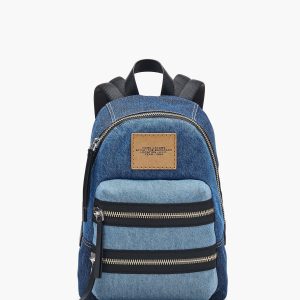 The Biker Colorblock Denim Medium Backpack