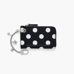The Dots Top Zip Charm Wallet