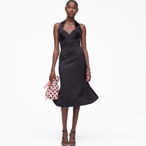 Sculpted Satin Halter Dress