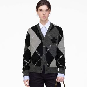 Preppy Daisy Argyle Cardigan