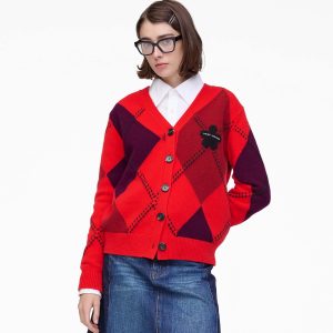 Preppy Daisy Argyle Cardigan