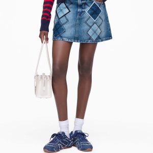 Argyle Patchwork Mini Skirt