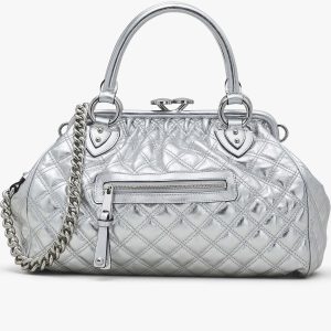 Re-Edition Quilted Metallic Leather Stam Bag