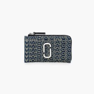 The Monogram Denim J Marc Top Zip Multi Wallet