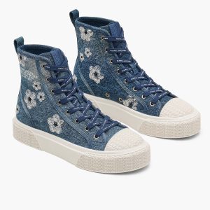 The Sequin Daisy Denim High Top Sneaker