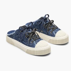 The Puffy Daisy Denim Sneaker Mule